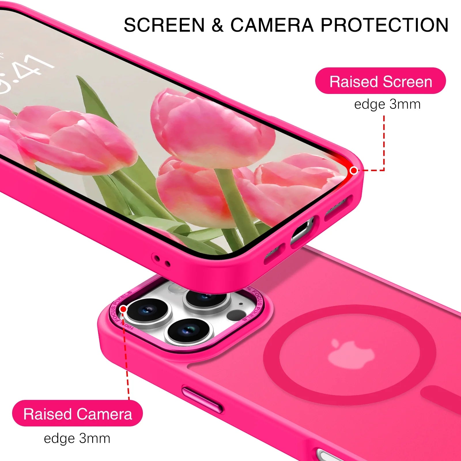 Case for Iphone 16 Pro Max Compatible with Mag-Safe 6.9" Metal Frame Slim Tpu Matte Shockproof Protective Cover