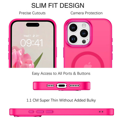 Case for Iphone 16 Pro Max Compatible with Mag-Safe 6.9" Metal Frame Slim Tpu Matte Shockproof Protective Cover
