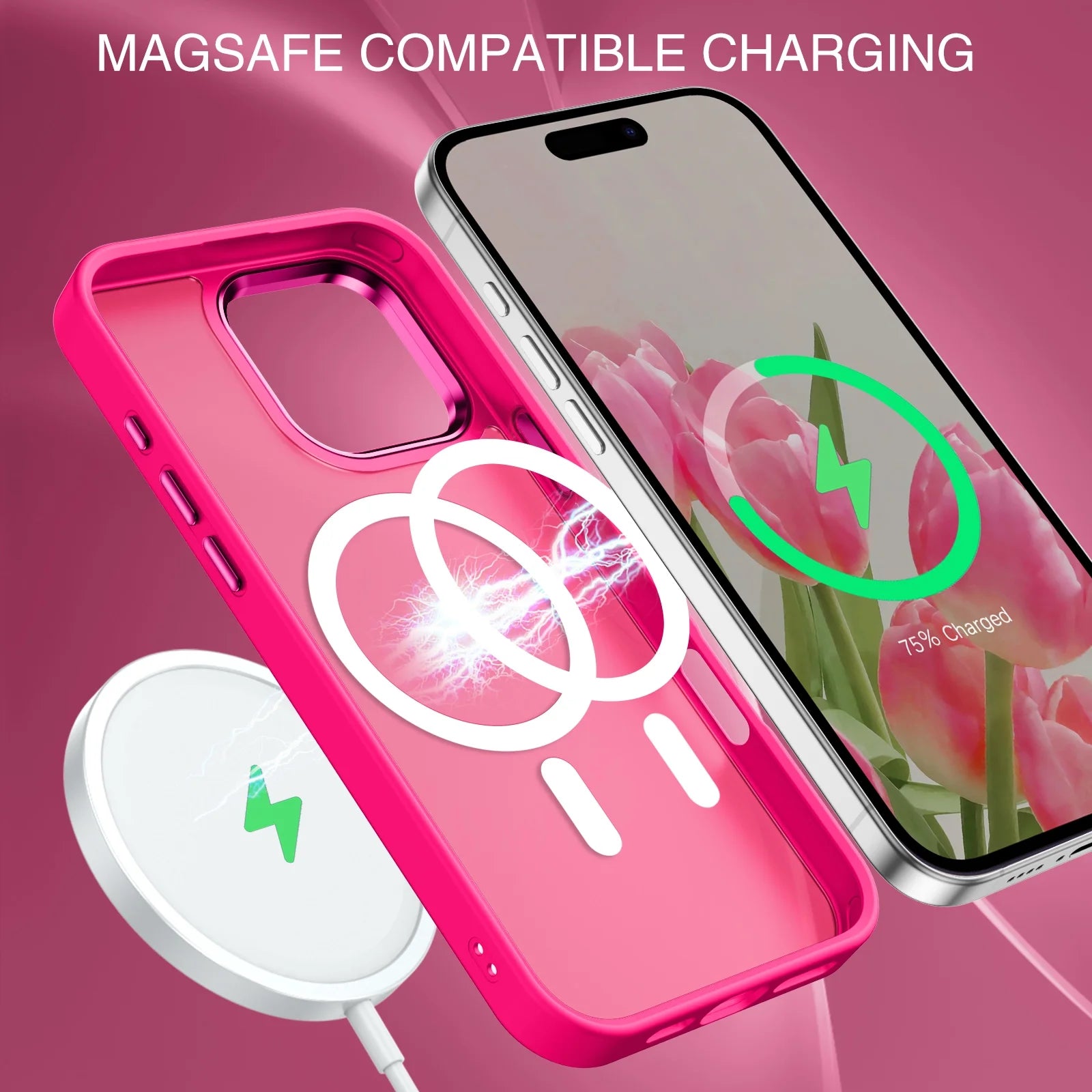 Case for Iphone 16 Pro Max Compatible with Mag-Safe 6.9" Metal Frame Slim Tpu Matte Shockproof Protective Cover